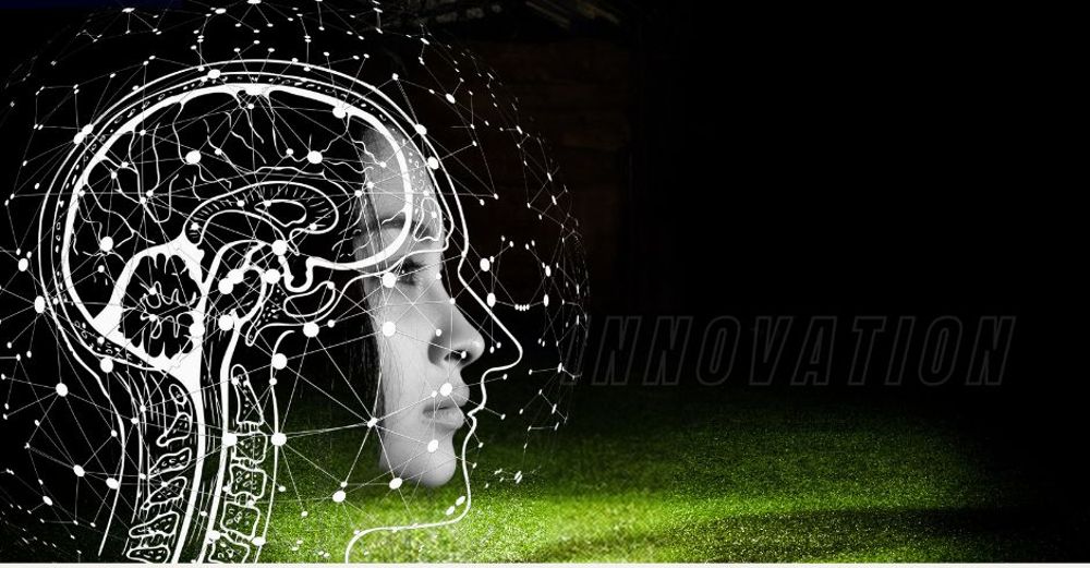 Innovation — un visage et un cerveau en réseau de neurones