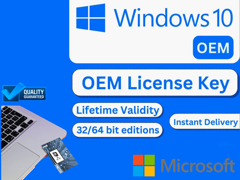 Véritable Clé Microsoft Windows 10 Professionnel - Validité À Vie Pour 1 PC